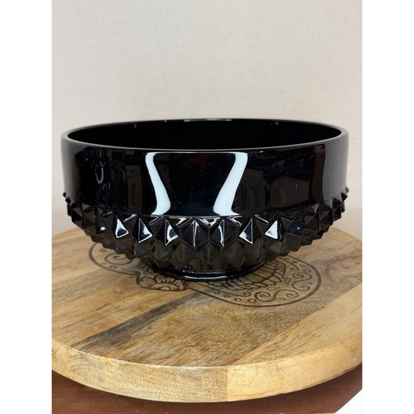 Indiana Glass Other - Vintage Indiana Glass Tiara Cameo Black Diamond Point 9.75" Centerpiece Bowl
